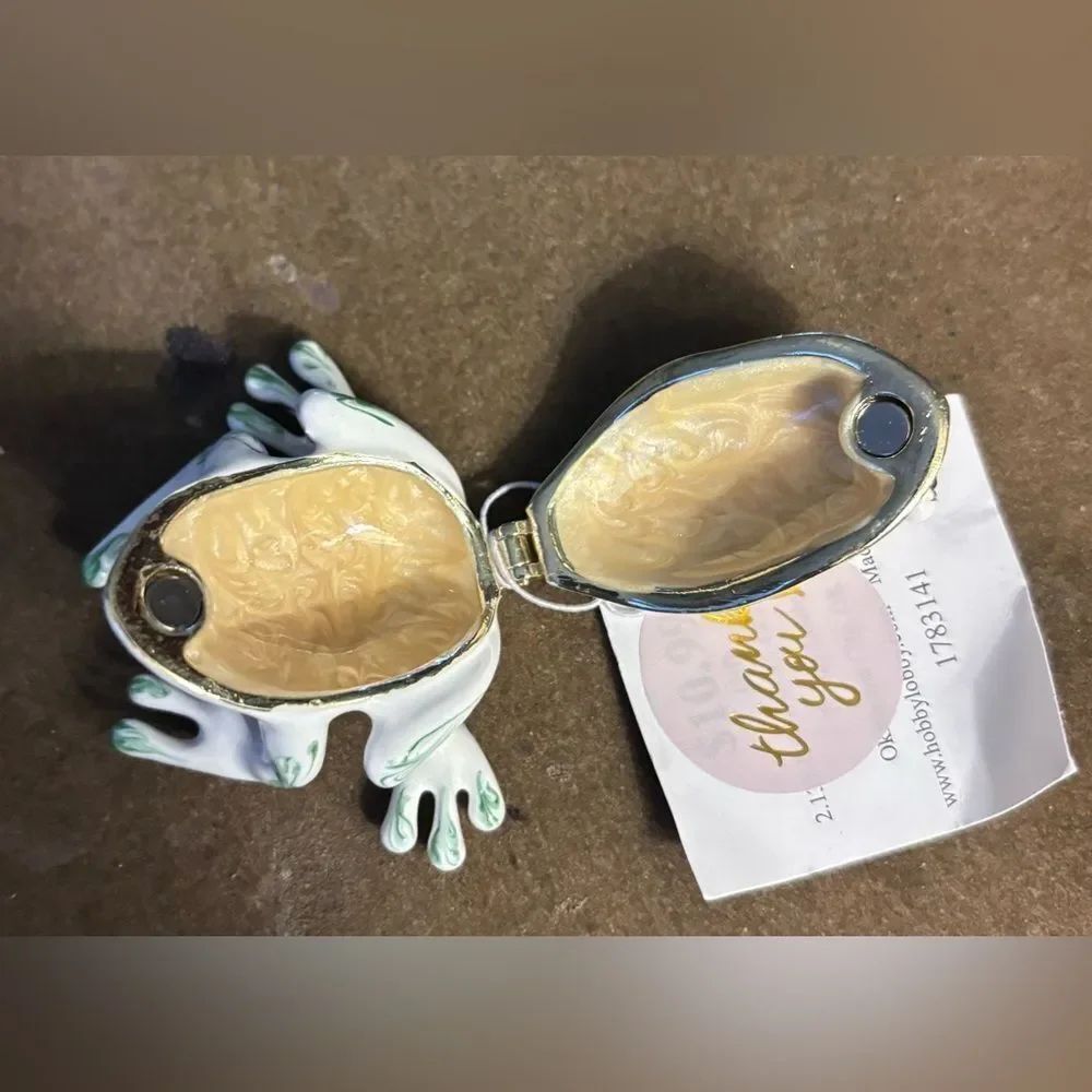 New! Crowned Frog Jewelry Box Trinket Dish NWT - Picture 8 of 8